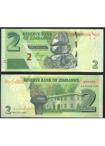 ZIMBABWE 2 Dollars 2016 Fds